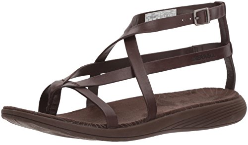 Merrell Women's Duskair Seaway Thong Leather Sandal, Bracken, 10 Medium US