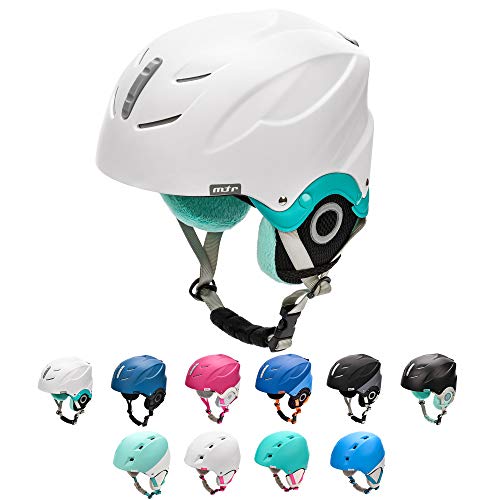 meteor Casco de Esquí y Snowboard para Niños Niñas Helmet para Jóvenes y Adultos (M 55-58 cm, LUMI Blanco/Menta)