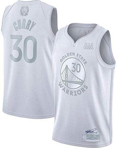 MMQQL NBA Jerseys, Golden State Warriors Curry # 30 Camisetas De Baloncesto, Tela Fresca Tela Unisex Camisa De Entrenamiento Ventilador Sin Mangas,C,M