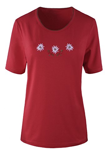 Moschen-Bayern - Camiseta de Manga Corta para Mujer, diseño de Edelweiss Rojo/Verde 52