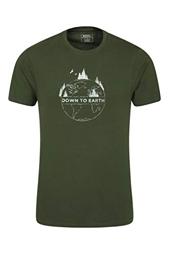 Mountain Warehouse Camiseta 3 Peaks Graph para Hombre - Camiseta Ligera, Camiseta Transpirable, impresión de Calidad - Ideal para Actividades al Aire Libre, Deportes, Acampada y Senderismo Caqui XL