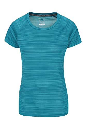 Mountain Warehouse Camiseta Endurance para Mujer - Top de Verano IsoCool para Mujer, Camiseta con protección Solar UV UPF30+ - para Correr, Viajar e IR al Gimnasio Verde Agua 34