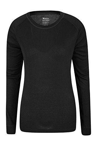 Mountain Warehouse Top térmico Interior de Manga Larga Talus para Mujer - Camiseta térmica cálida, Camiseta Ligera, Transpirable, Cuidado fácil, Invierno Negro 38