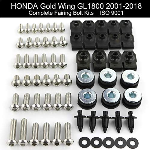 MUJUN Reserva For Honda GL1800 Goldwing 2001-2018 Completo carenado Completo el Juego de Pernos de la carrocería Windscreens Tornillos Clips Velocidad de Acero Inoxidable