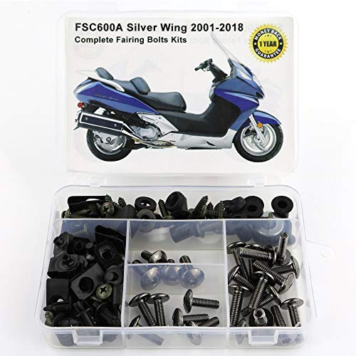 MUJUN Reserva For Honda Silver Wing FSC600A 2001-2018 Motocicleta Carenado Completo carenado Tornillos Kit con OEM Style Velocidad Tuercas Clips Tornillos de Acero (Color : Titanium)