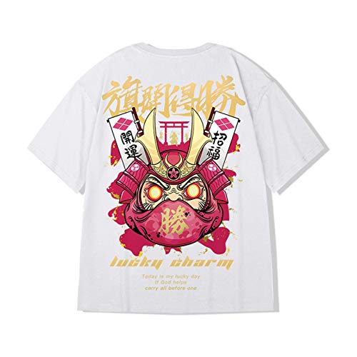 N-B Camisetas de Hombre 2020, Camisetas de Manga Corta con Estampado de la Suerte de Estilo Chino, Camisetas de algodón Informales Hip Hop de Verano, Ropa de Calle