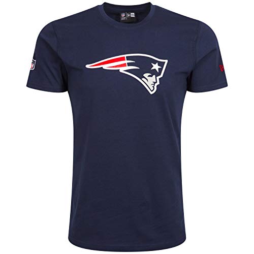 New Era T-Shirt NFL Team Logo tee England Patriots Camiseta, Hombre, Azul-Occeanside Blue, XL