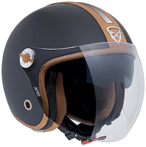 Nexx Casco Jet X.70 Groovy XS (53/54), color negro y marrón claro