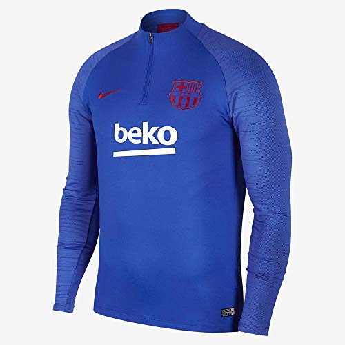 NIKE Dri-FIT FC Barcelona Shirt Men Camiseta de Fútbol de Entrenamiento, Hombre, Azul (Lyon Blue/Lyon Blue/Intense Red/Noble Red), XL