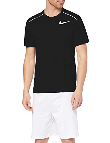 NIKE Dri-FIT Miler Camiseta, Hombre, Negro (Black/(Reflective Silv), 2XL