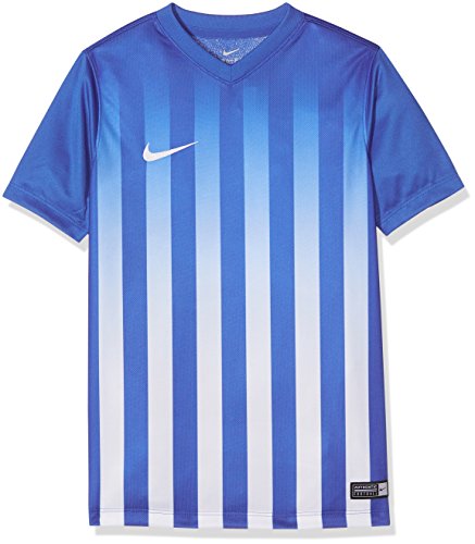 NIKE SS YTH Striped Division II JSY Camiseta, Niños, Azul/Blanco (Royal Blue/White/White), M