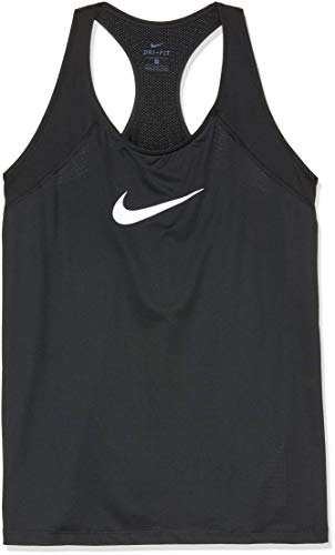 NIKE Top de Malla para Mujer, Mujer, Camiseta de Tirantes Anchos, AA9683-010, Negro, Blanco, 1 Unidad