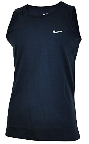 Nike Vest Hombre Deporte Regular Fit Fitness Camisa Camiseta Algodón Navy, Tamaño:M