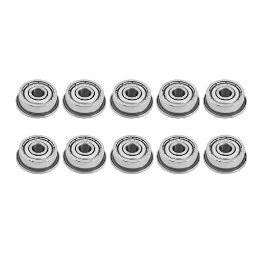 NITRIP 10pcs F624ZZ doble blindado rodamientos de bolas con bridas miniatura 4x13x5 mm