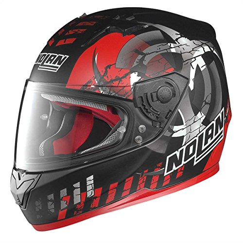 Nolan N64 enerwin Casco Integral, Color Negro Mate de Color Rojo, tamaño S (55/56)