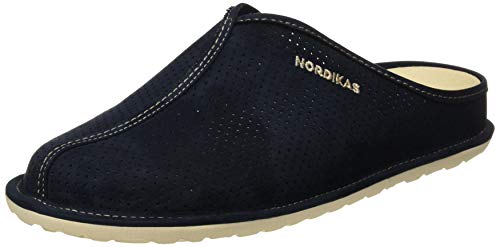 Nordikas Tex Cab, Zapatillas de Estar por casa con talón Abierto Hombre, Azul (Marino 010), 44 EU