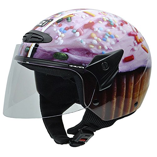 NZI 050269G708 Helix Jr Graphics Cupcake Casco de Moto, Talla 50-51 (S)