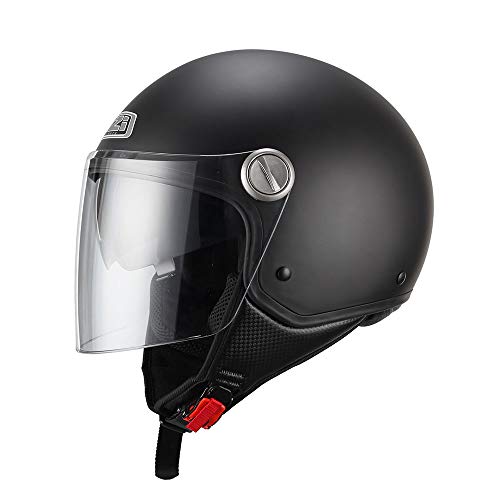 NZI Capital Duo Casco De Moto(Matt Negro,Grande)