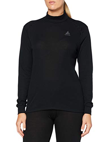 Odlo L/S Turtle Neck Active Originals Warm, Camiseta Térmica para Mujer, Negro, 2XL