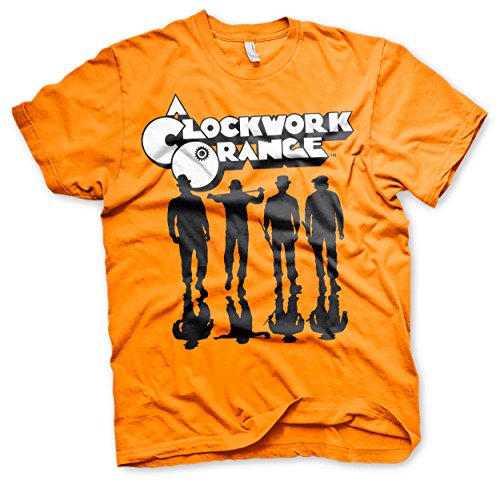 Oficialmente Licenciado Clockwork Naranja Shadows Camiseta para Hombre (Naranja), Small