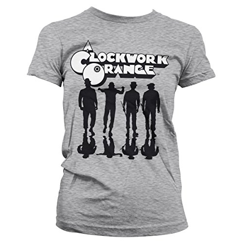 Oficialmente Licenciado Clockwork Naranja Shadows Mujer Camiseta (Heather Gris), Medium