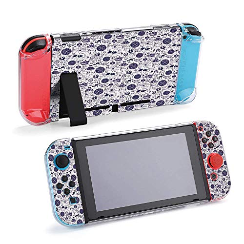 Old Manuscript con caravanas, y otras fundas protectoras compatibles con Nintendo Switch Soft Slim Grip Cover Shell para consola y Joy-Con con protector de pantalla, puños para pulgar Design35509