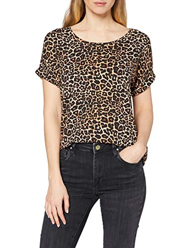 Only ONLMOSTER S/S Top Noos JRS Camiseta, Multicolor (Black AOP: Leo AOP), XS para Mujer