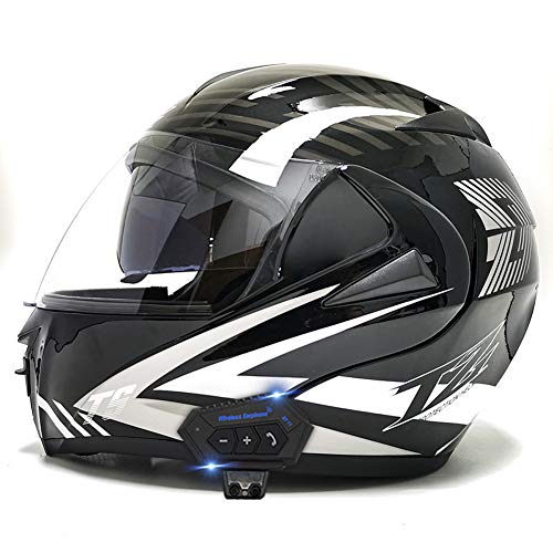 OPRG Casco Moto Integral Carbono ECE Homologado Casco De Moto Scooter para Mujer Hombre Adultos con Doble Visera,E,L(59~60CM)