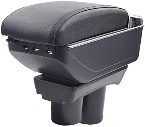 para Peugeot 301 Black Line Reposabrazos De Coche De Doble Capa Consola Central Reposabrazos con Función De Carga De Puertos USB