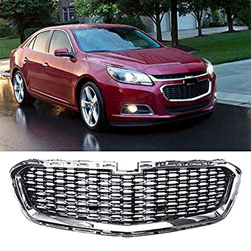 Parrilla de parachoques delantero para automóvil, rejillas frontales radiador riñón, aletas gemelas, estilo malla deportiva, reemplazo ABS, kit capota modificada, para Chevrolet Malibu 2014-2016