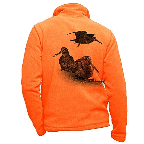 Pets-easy - Chaqueta polar para caza, con motivo de perdices, personalizable, Hombre, color naranja, tamaño medium