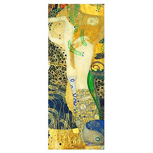 Pintura famosa Serpientes de agua I de Gustav Klimt Pintura en lienzo Carteles e impresiones Imagen de arte de pared para decoración del hogar 16"x 47" (40x120cm) Sin marco