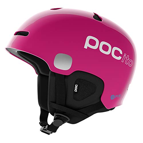 POC POCito Auric Cut SPIN Casco Nieve, Unisex niños, Rosa (Fluorescente Pink), M-l 55-58