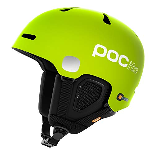 POC POCito Fornix Casco Nieve, Unisex niños, Amarillo (Fluorescent Yellow) / Verde, M-L 55-58