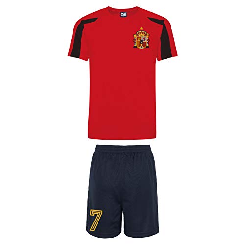 Print Me A Shirt Kit del Equipo de España Personalizable con Camiseta de Futbol y Pantalones Corto.