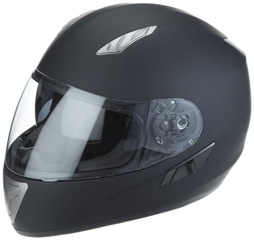 Protectwear Casco de moto mate negro con visera solar integrada H520-ES Tamaño M