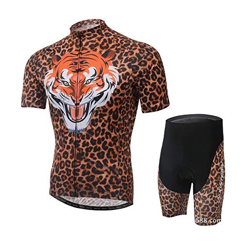 Qoahi Absorción de la Humedad de Verano, transpiración, Ropa de Montar Transpirable, Ropa de Secado rápido, Ropa Deportiva, Modelo de Tigre Rojo, Camiseta de Ciclismo, Personalidad de