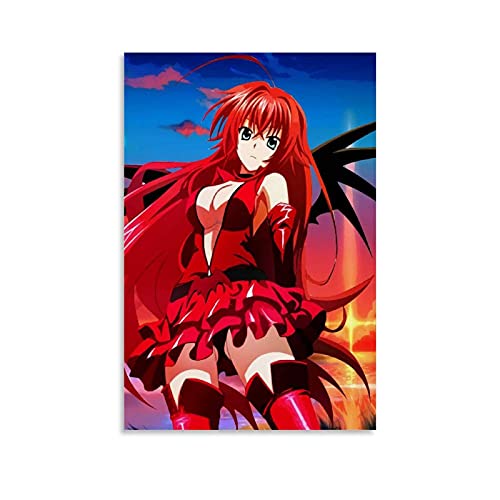 Rias Gremory Anime Anime Película Decorar Posters Lienzo Art Art Poster y Wall Art Impresión Moderno Familiar Dormitorio Decoración Posters 45 × 30 cm