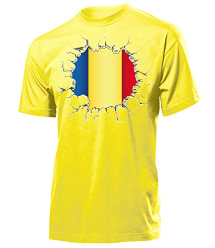 Rumanía Romania - Camiseta con capucha, diseño de número de deseos, Todo el año, Redondo, Manga Corta, Hombre, color Herren T-shirt Modell 5778, tamaño XL