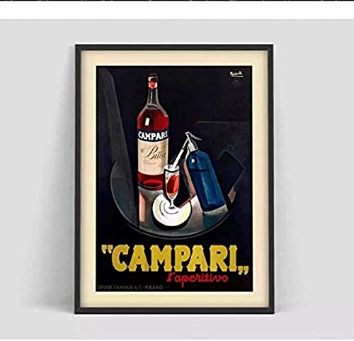 Rzhss Campari Vintage Cartel Publicitario De Bebidas Arte De Pared Lienzo Pintura Imagen Carteles E Impresiones Obras De Arte -20X30 Pulgadas Sin Marco (50X75Cm