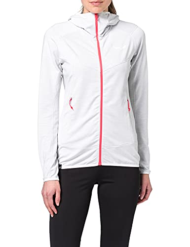 SALEWA Light Micro PL W FZ HDY Polo Sweater, White, 50 Womens