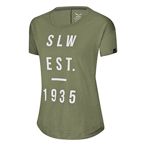 SALEWA Selby Co W S/S tee Camiseta Manga Corta, Mujer, Verde (Oil Green), 46/40