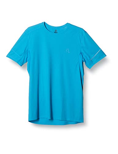 SALOMON Agile SS tee M Camiseta Deportiva de Manga Corta, Poliéster, Hombre, Azul (Vivid Blue), Talla XL