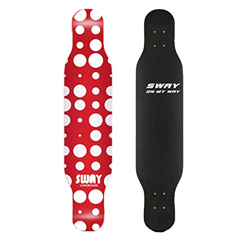 Sanhai Skateboard 41 '' × 9 '' Maple de Nueve Capa Maple PU Ruedas de aleación de Aluminio de magnesio diseño de Transferencia Caliente para niños para niños Adultos Principiantes,Dots