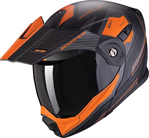 Scorpion ADX 1 Tucson Casco Moto, Hombre, Matt Black-Orange, XXL