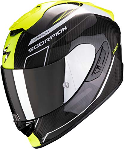 Scorpion NC Casco per Moto, Hombre, Negro/Amarillo, M