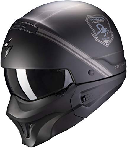 Scorpion NC Casco per Moto, Hombre, Negro/Gris, L