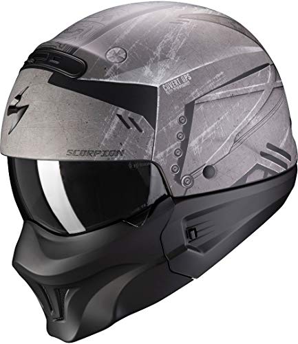 Scorpion NC Casco per Moto, Hombre, Negro/Gris, M