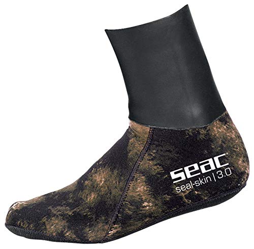 Seac Skin - Calcetines térmicos para Apnea y Pesca subacuática, neopreno, camuflaje de 3 mm, unisex, adulto, Unisex adulto, 0210070068105A, Camo Marrone, X-Large