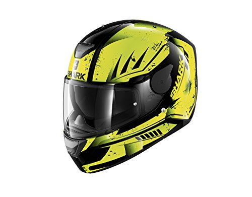 Shark D-SKWAL DHARKOV KWR Casco para moto, talla M, color negro/amarillo